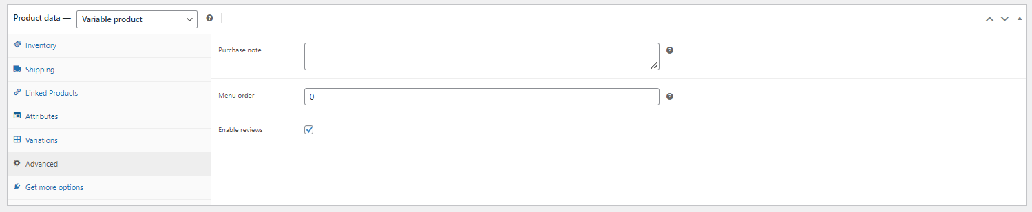 woocommerce variable product 